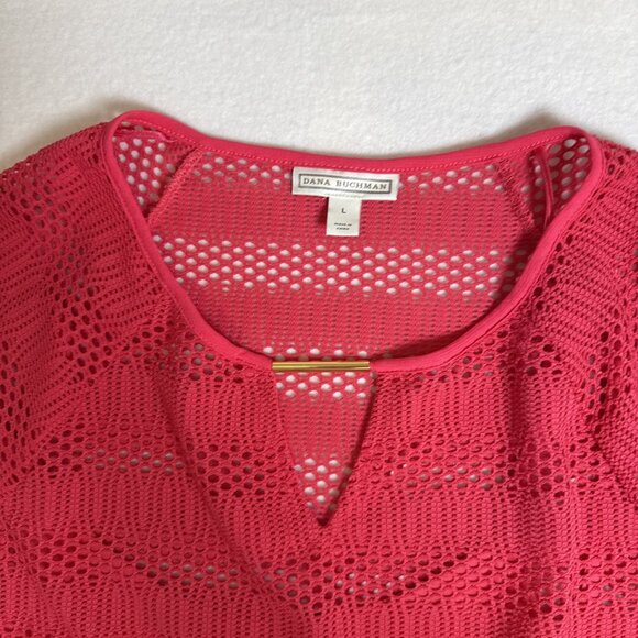 Dana Buchman Top Red Mesh Layered Top Women's Large NWT - Picture 4 of 8